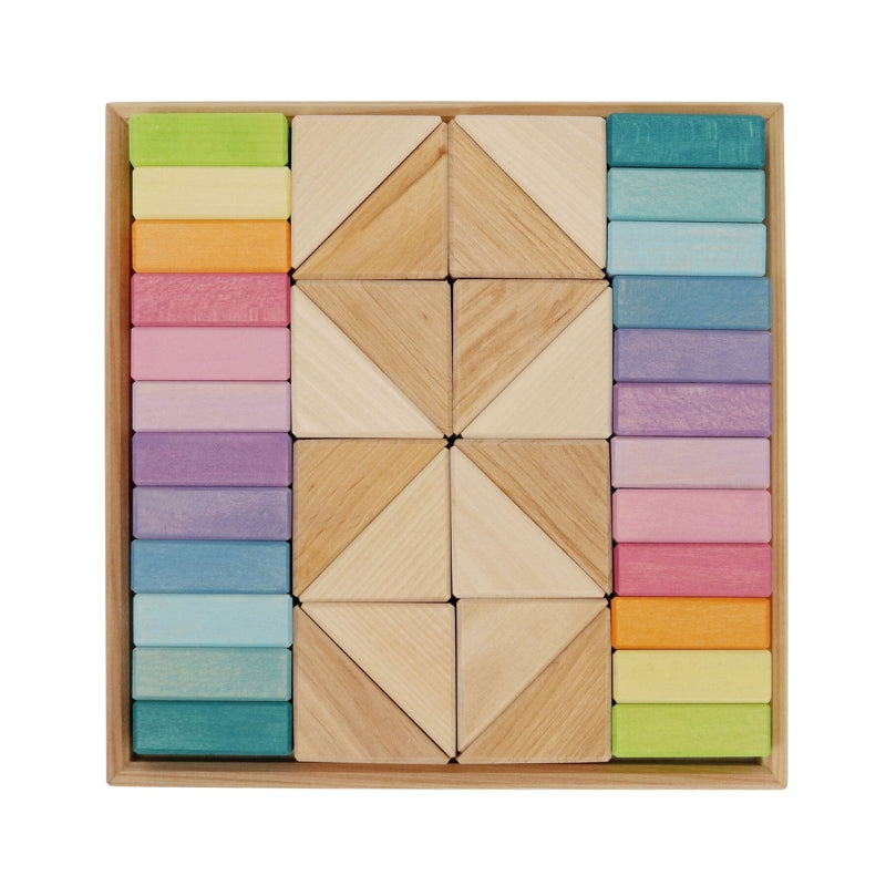 Grimm's - Houten Blokkenset - Pastel Duo