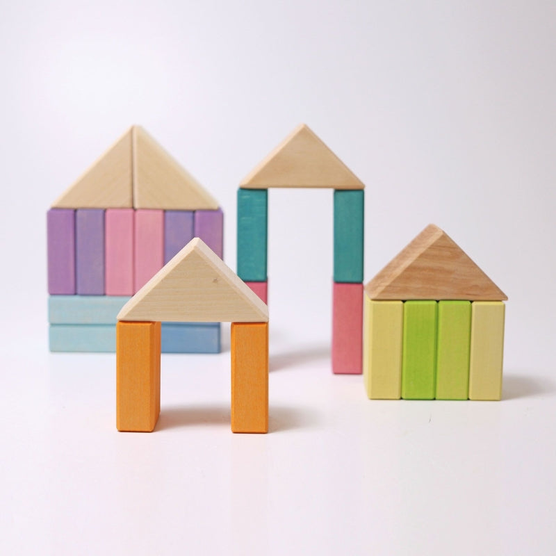 Grimm's - Houten Blokkenset - Pastel Duo