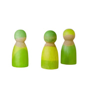 Grimm's - Houten vriendjes - neon groen - 3 stuks