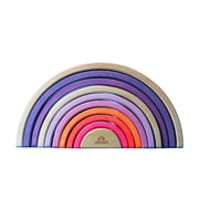 Grimm's - Houten regenboog stapelaar (10-delig) - neon roze