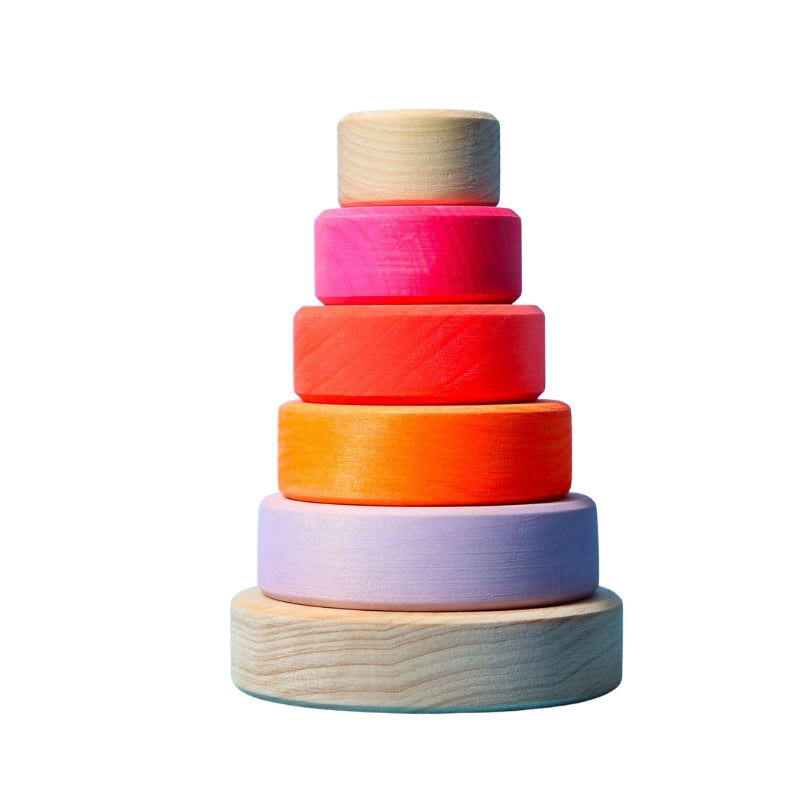 Grimm's - Houten stapeltoren klein - neon roze