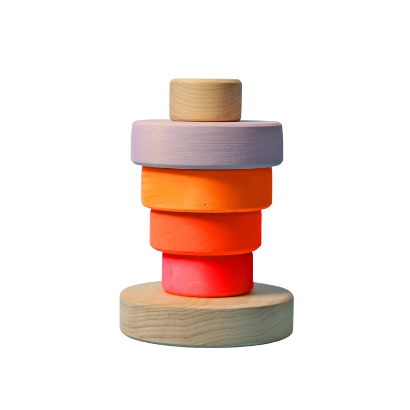 Grimm's - Houten stapeltoren klein - neon roze