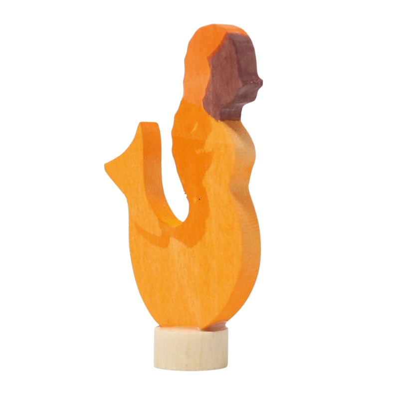 Grimm's - Houten steker - zeemeermin - geel