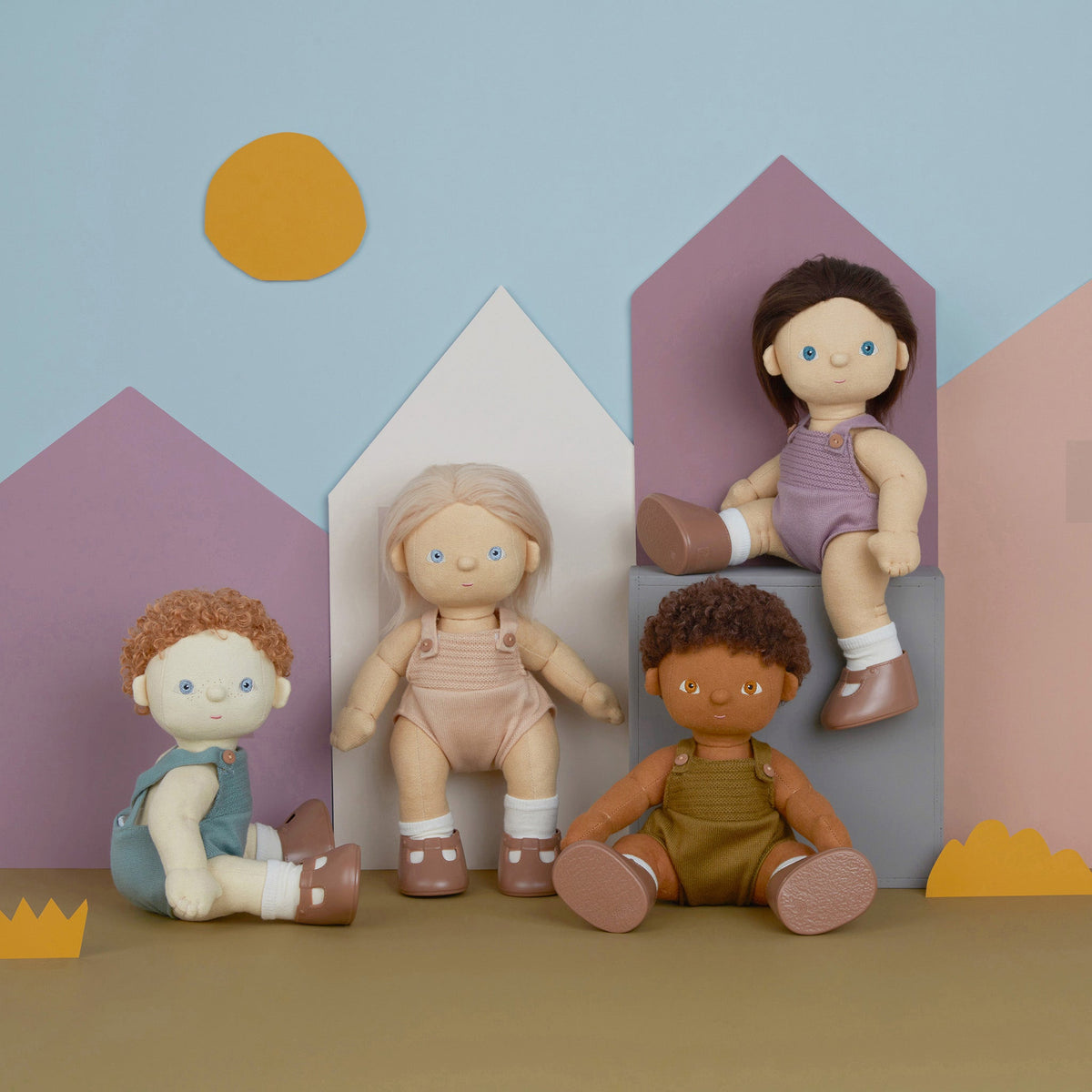 Dinkum Dolls - Button pop khaki