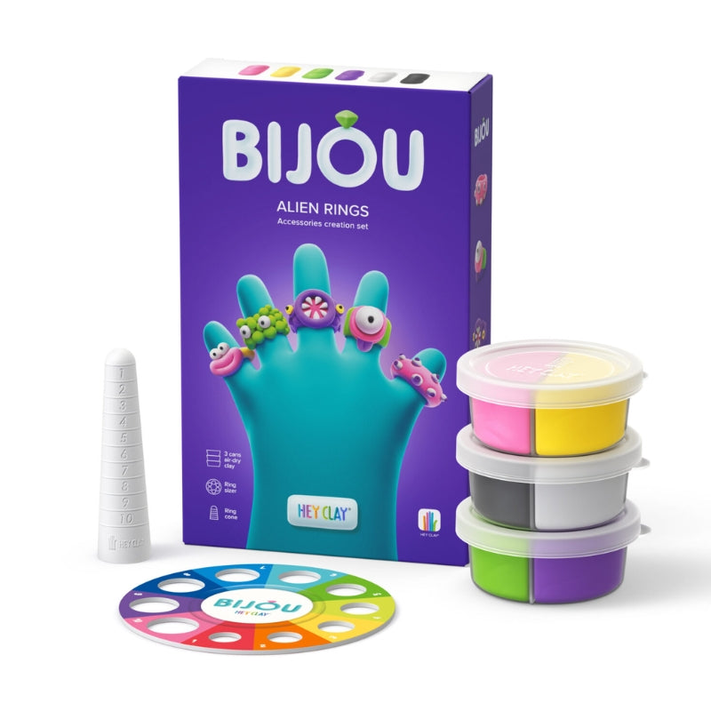 Hey Clay - interactieve boetseerkleiset - bijou ringen - Alien