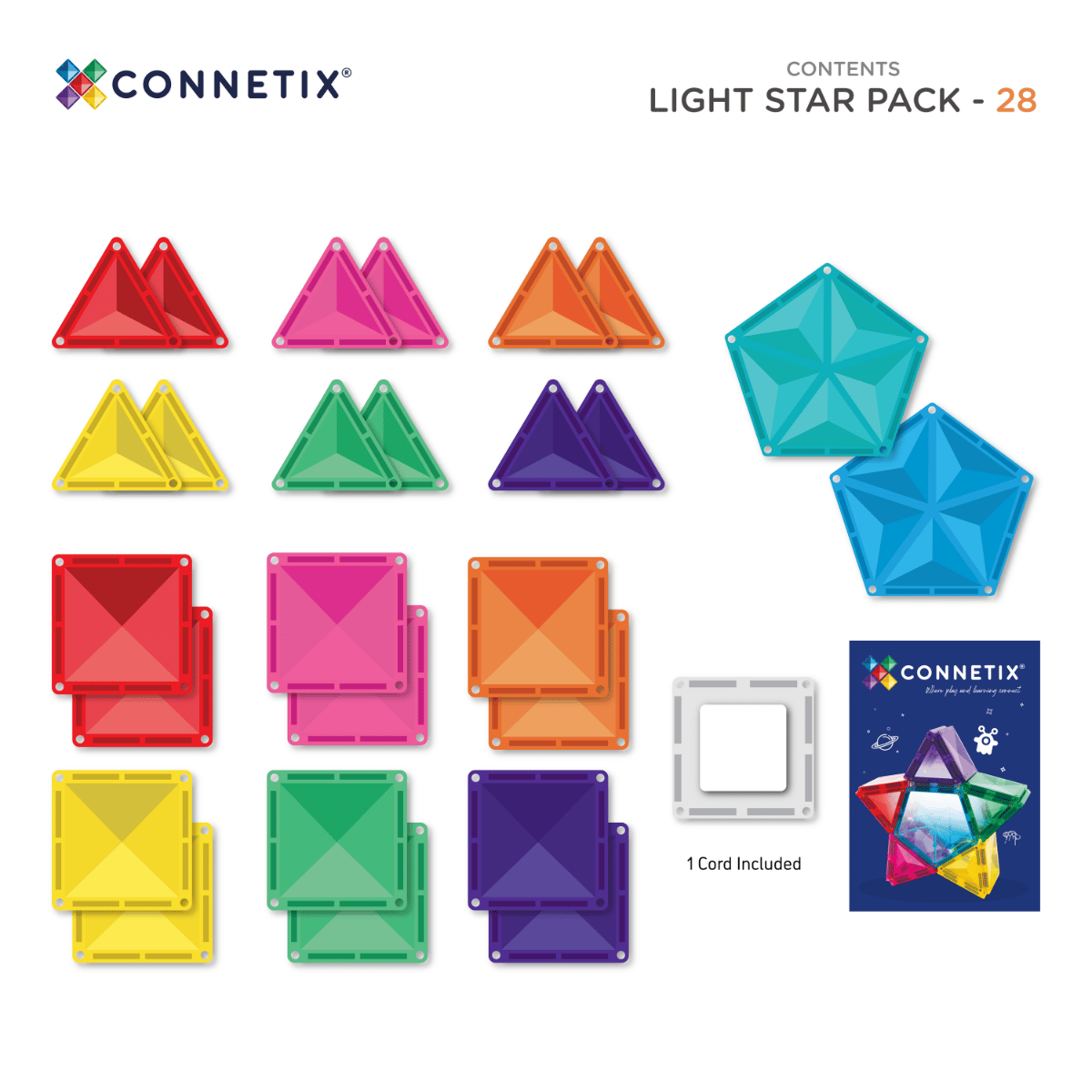 CONNETIX - Light Star Pack 28psc - magnetisch constructiespeelgoed
