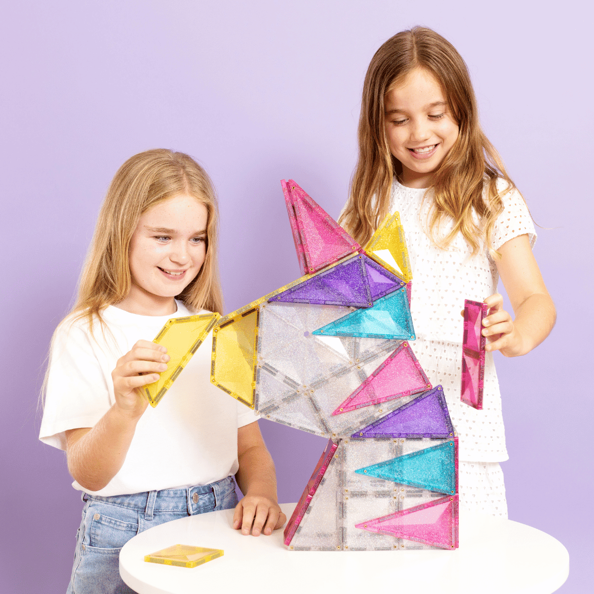 Connetix - Glitter Unicorn Pack 56 stuks - magnetisch constructiespeelgoed