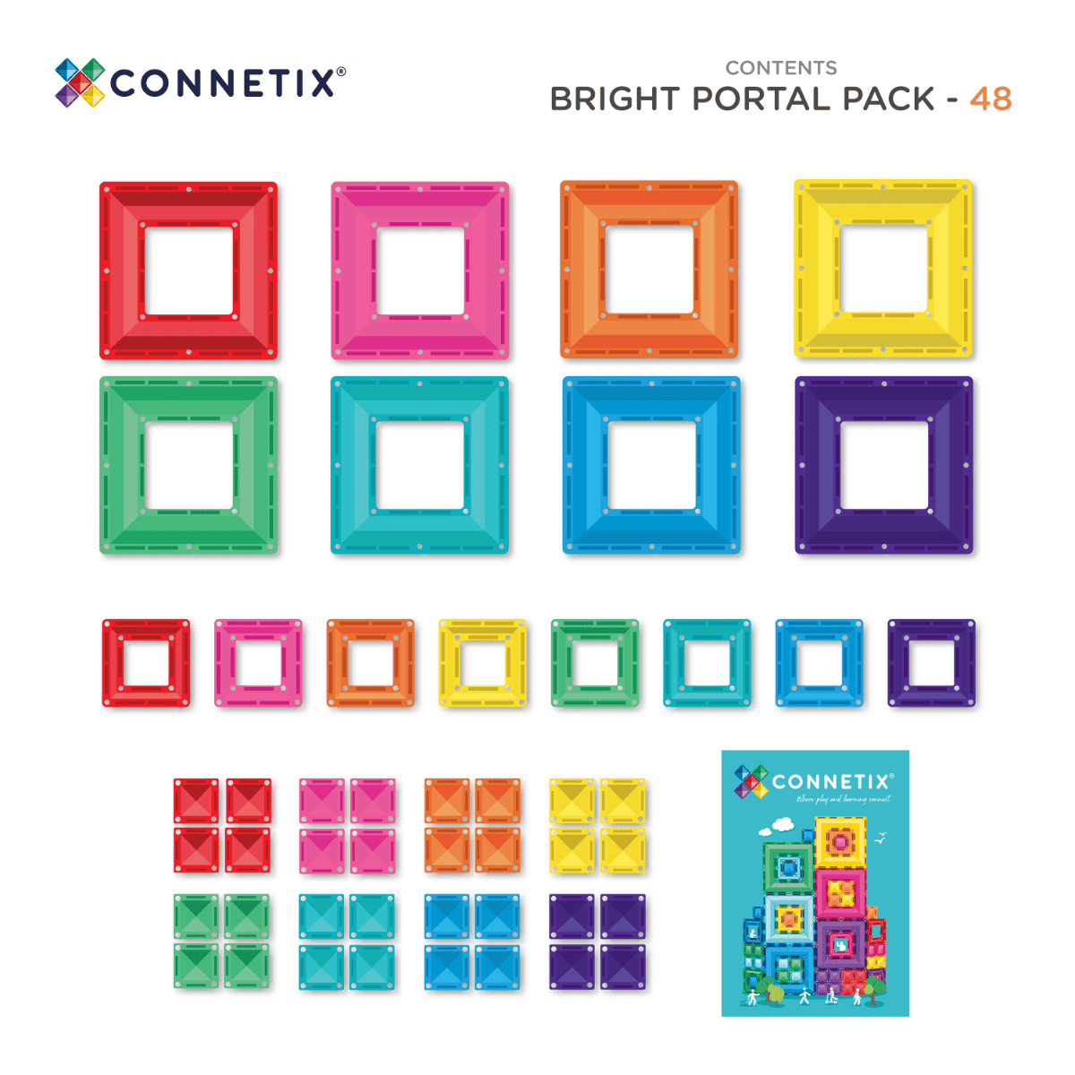 CONNETIX - Bright Portal Pack 48 stuks - magnetisch constructiespeelgoed