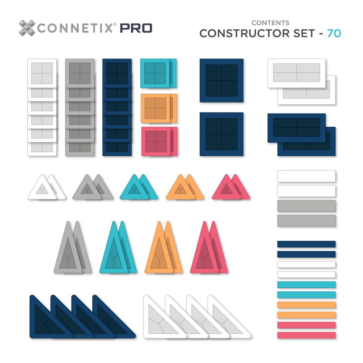 CONNETIX PRO - Constructor Set 70psc - magnetisch constructiespeelgoed