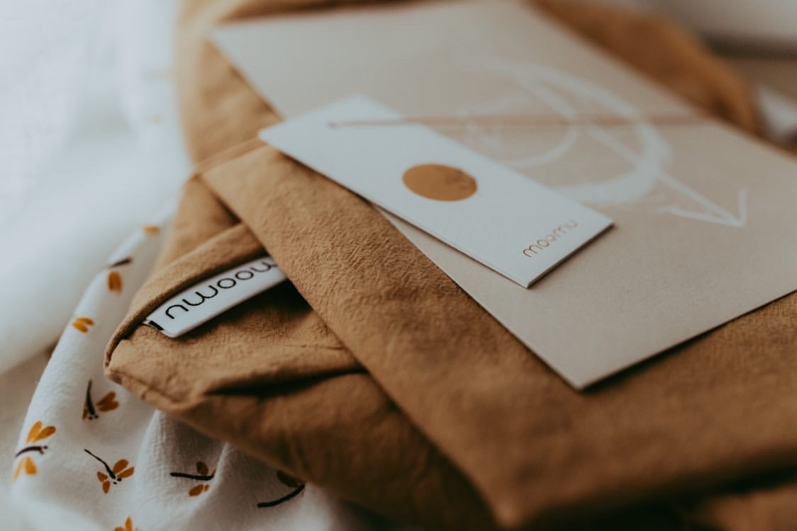 Moomu - Aankleedkussen hoes - Camel washed cotton