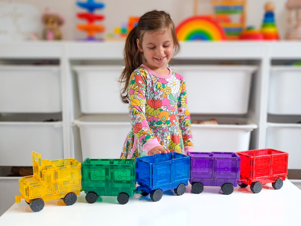 Learn And Grow - Magnetisch constructiespeelgoed Car Pack - 28 stuks