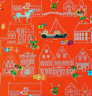 Cadeaupapier 200 m x 50 cm - Sint in de stad - rood