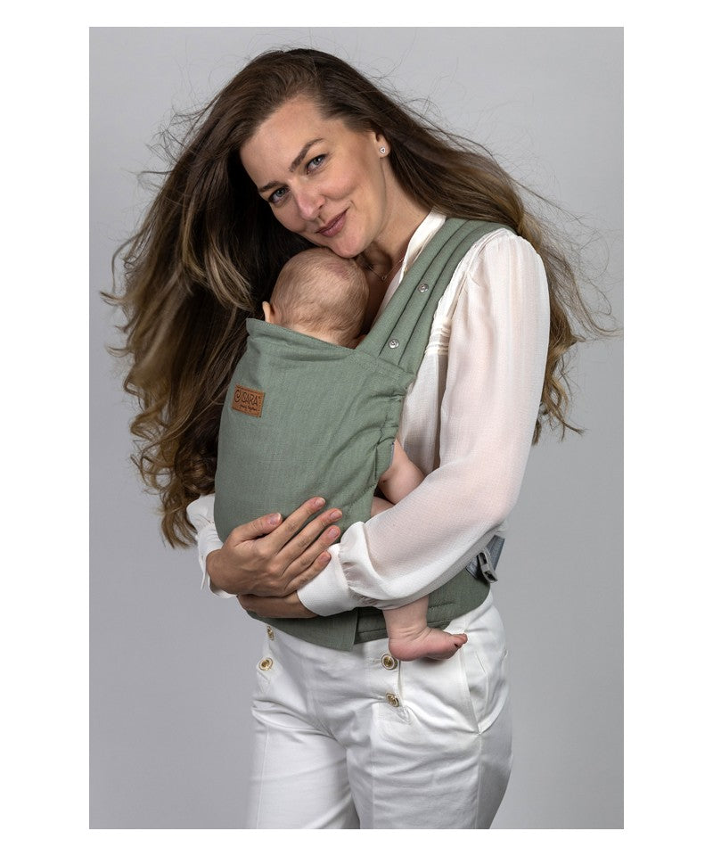 Isara - Elite Sage Green Linen - Ergonomische Draagzak