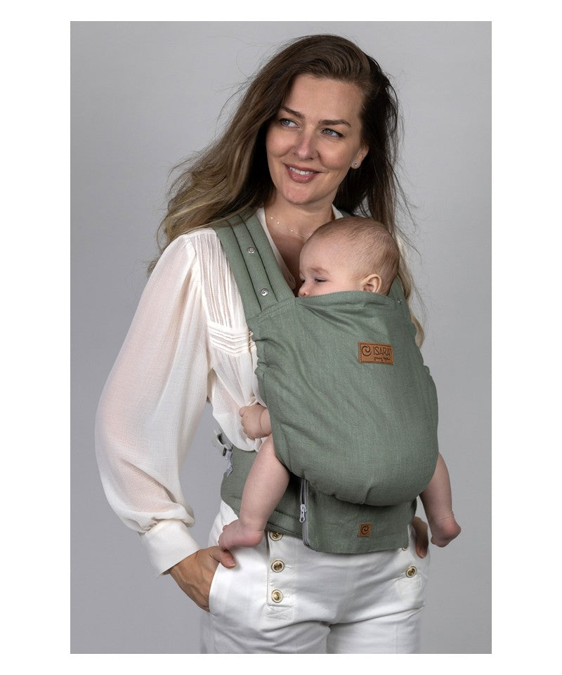 Isara - Elite Sage Green Linen - Ergonomische Draagzak