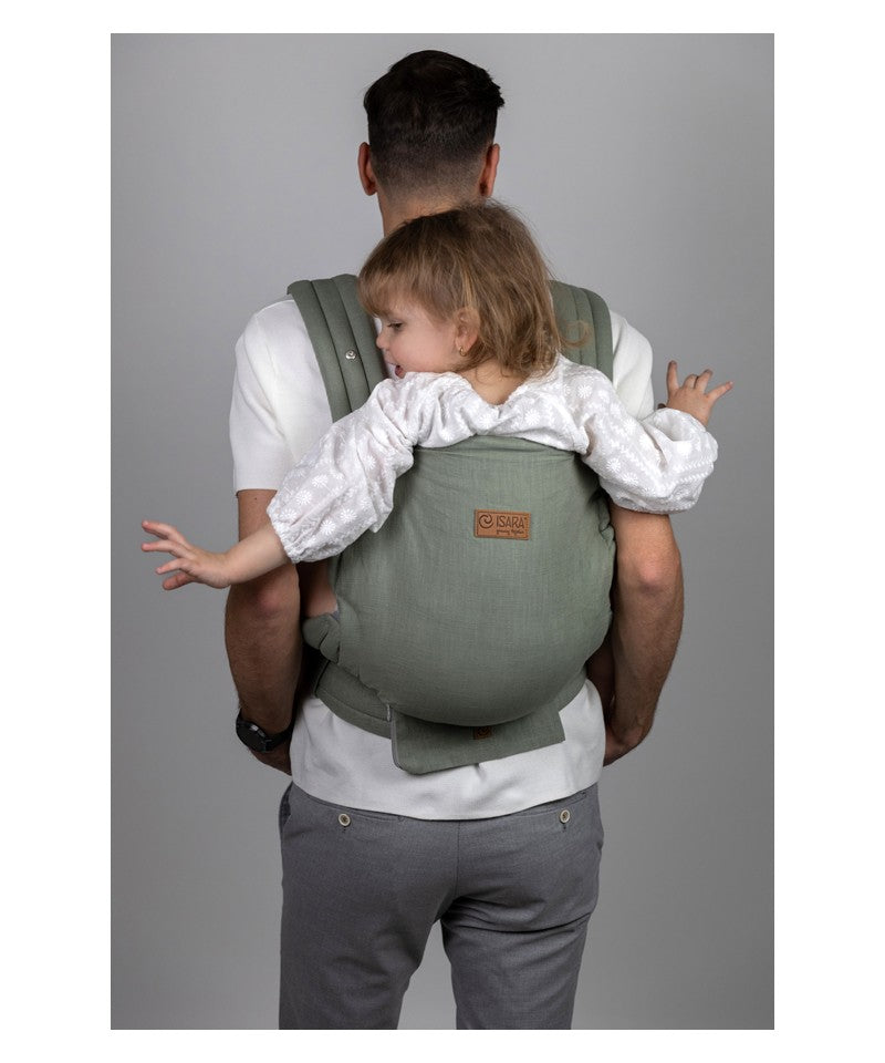 Isara - Elite Sage Green Linen - Ergonomische Draagzak