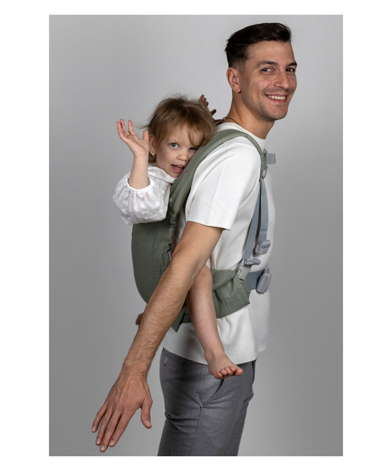 Isara - Elite Sage Green Linen - Ergonomische Draagzak