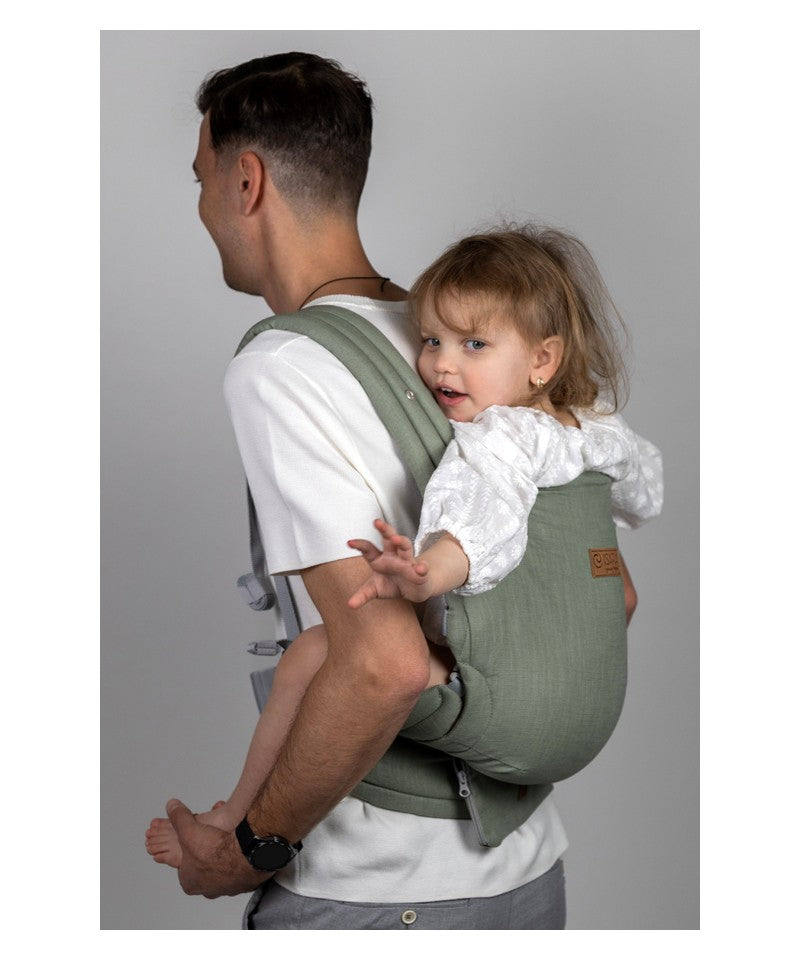 Isara - Elite Sage Green Linen - Ergonomische Draagzak