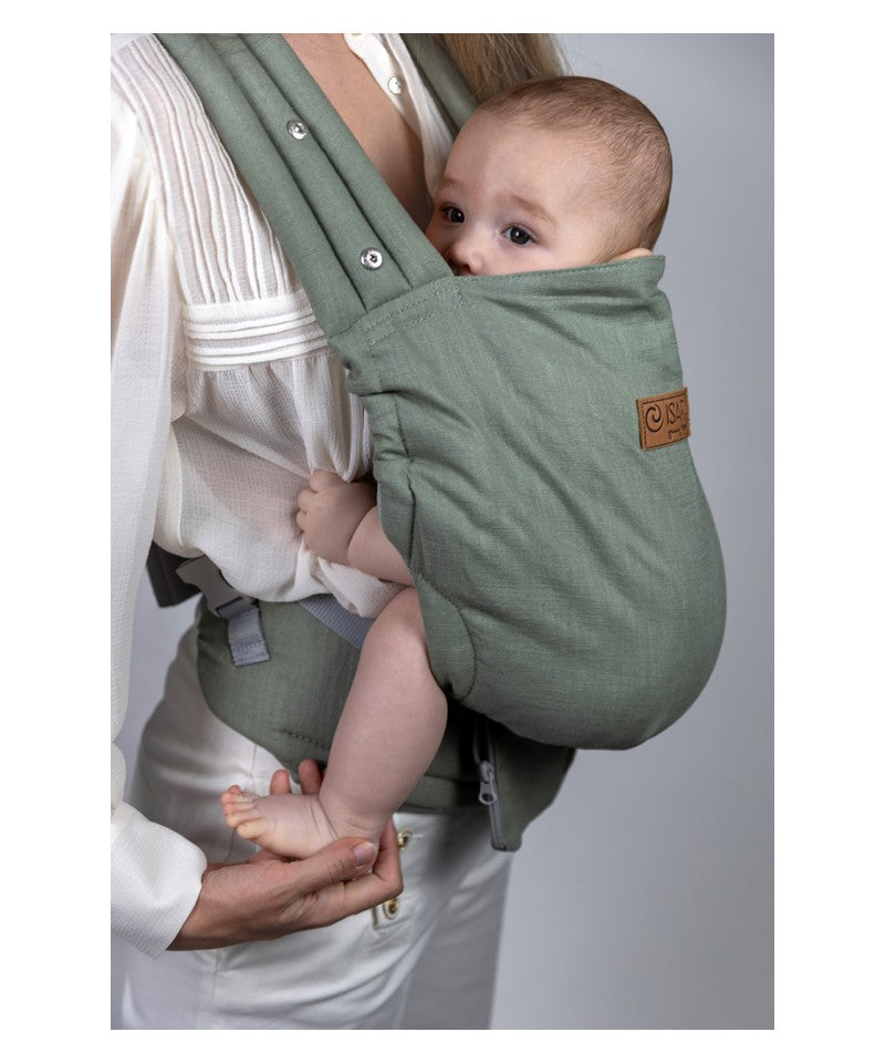Isara - Elite Sage Green Linen - Ergonomische Draagzak