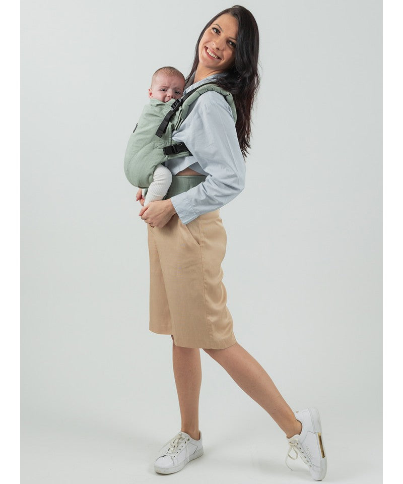 Isara - Ergonomische Draagzak 'The One' Sage Green Linen