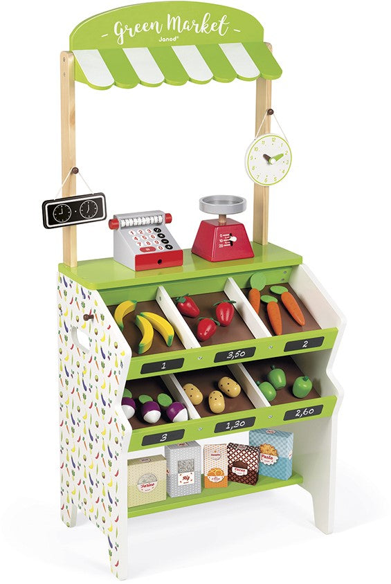 Janod - Houten kinderwinkel - Green market - 32-delig
