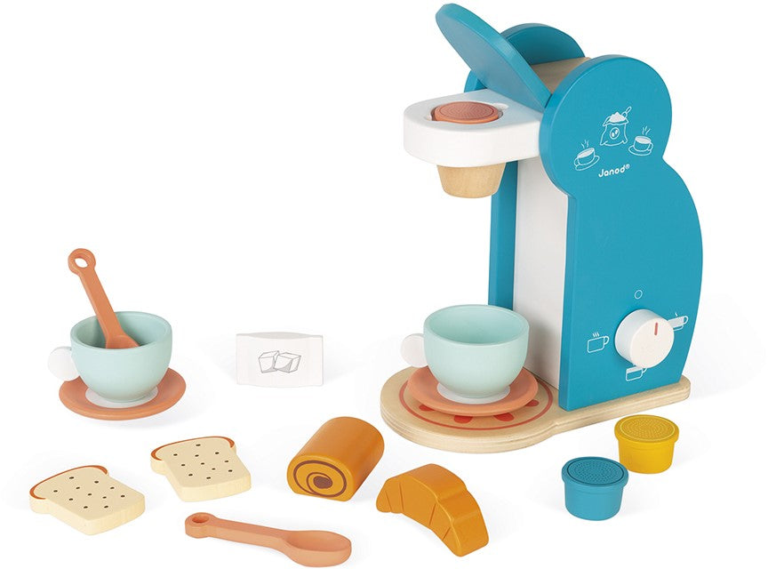 Janod - Houten ontbijtset met koffiezetapparaat