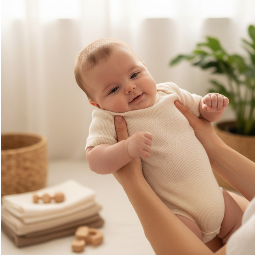 Cosilana - Romper wol-zijde-lange mouw-Naturel