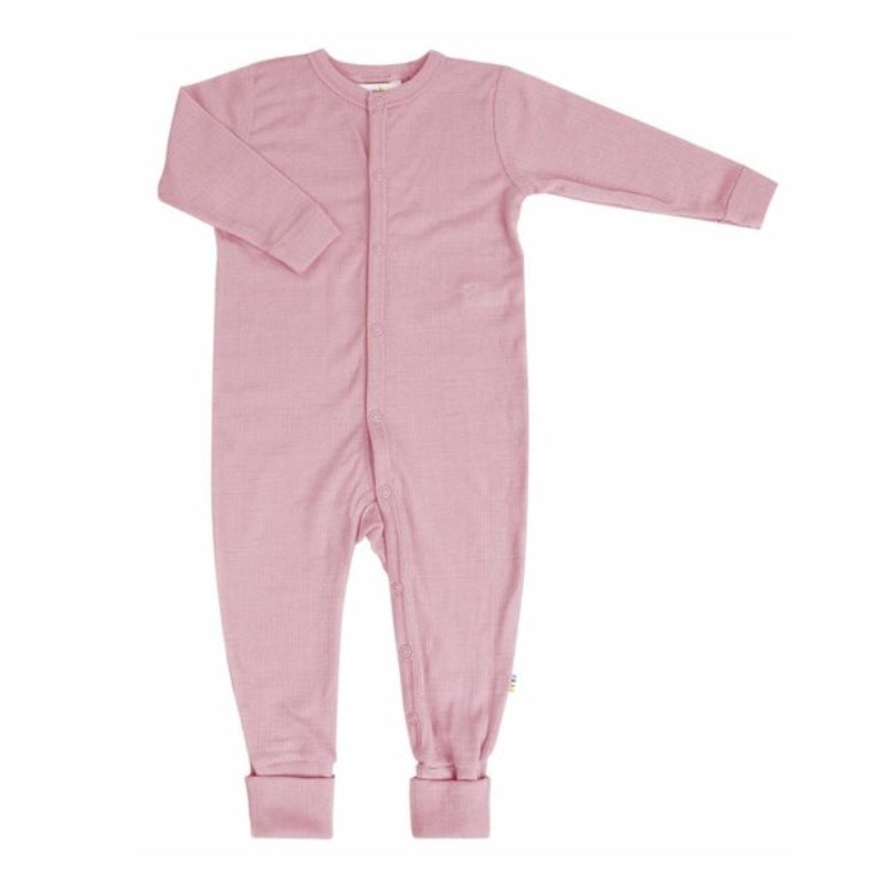 Joha - 100% wol Jumpsuit met omslag voetjes - Old rose