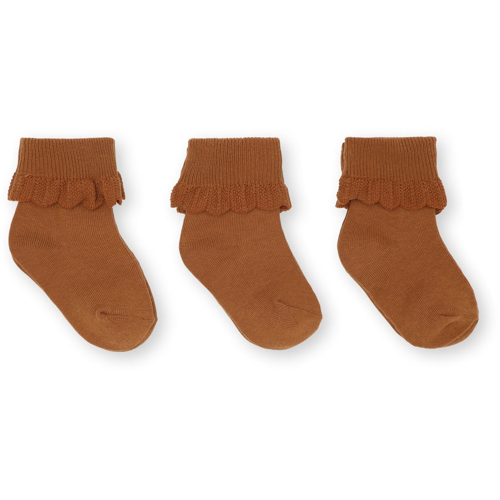 Konges Slojd - Lace sokjes - Leather Brown
