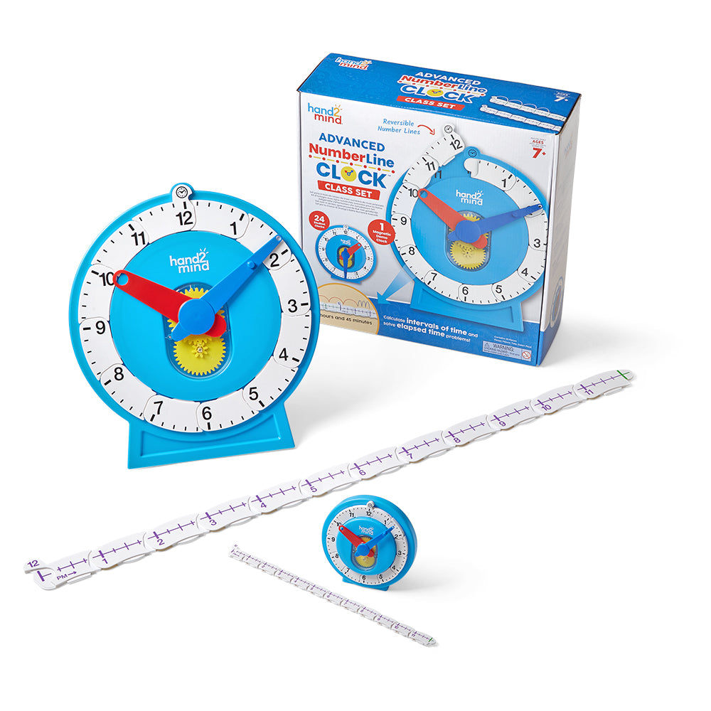 Learning Resources - Geavanceerde Getallenlijn Klok Klassenset