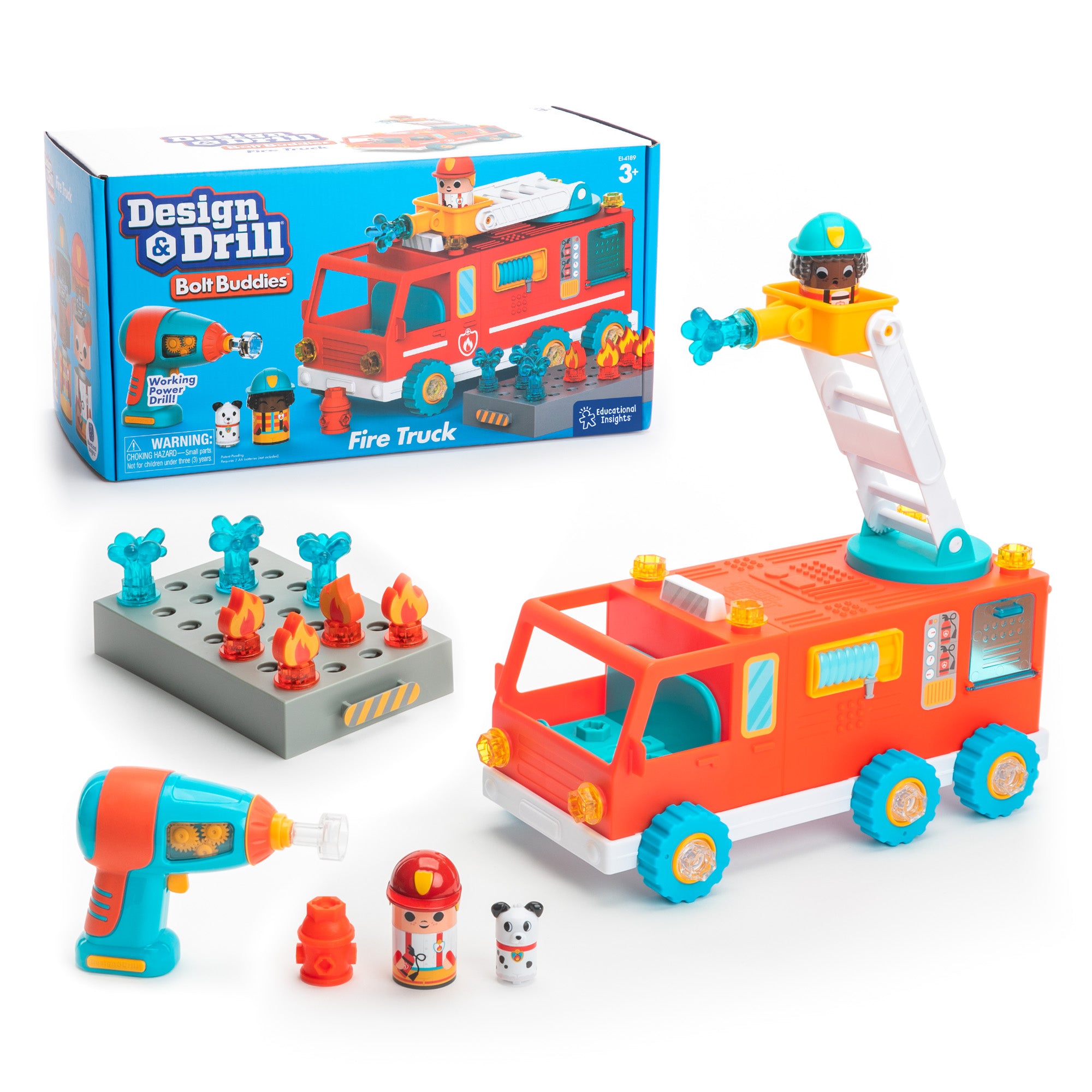 Learning Resources - Design & Drill Bolt Buddies Brandweerauto