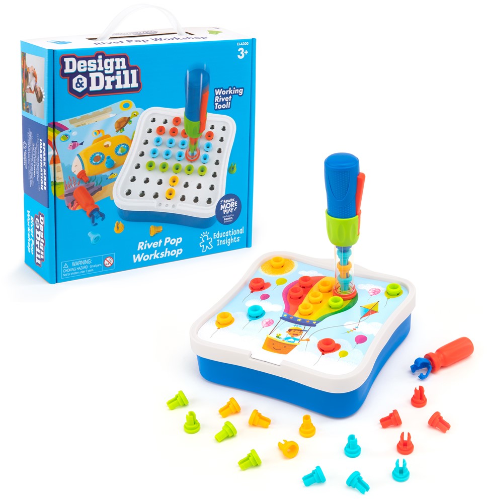 Learning Resources - Design & Drill Rivet Pop Werkplaats - Boor en Bouw Speelset