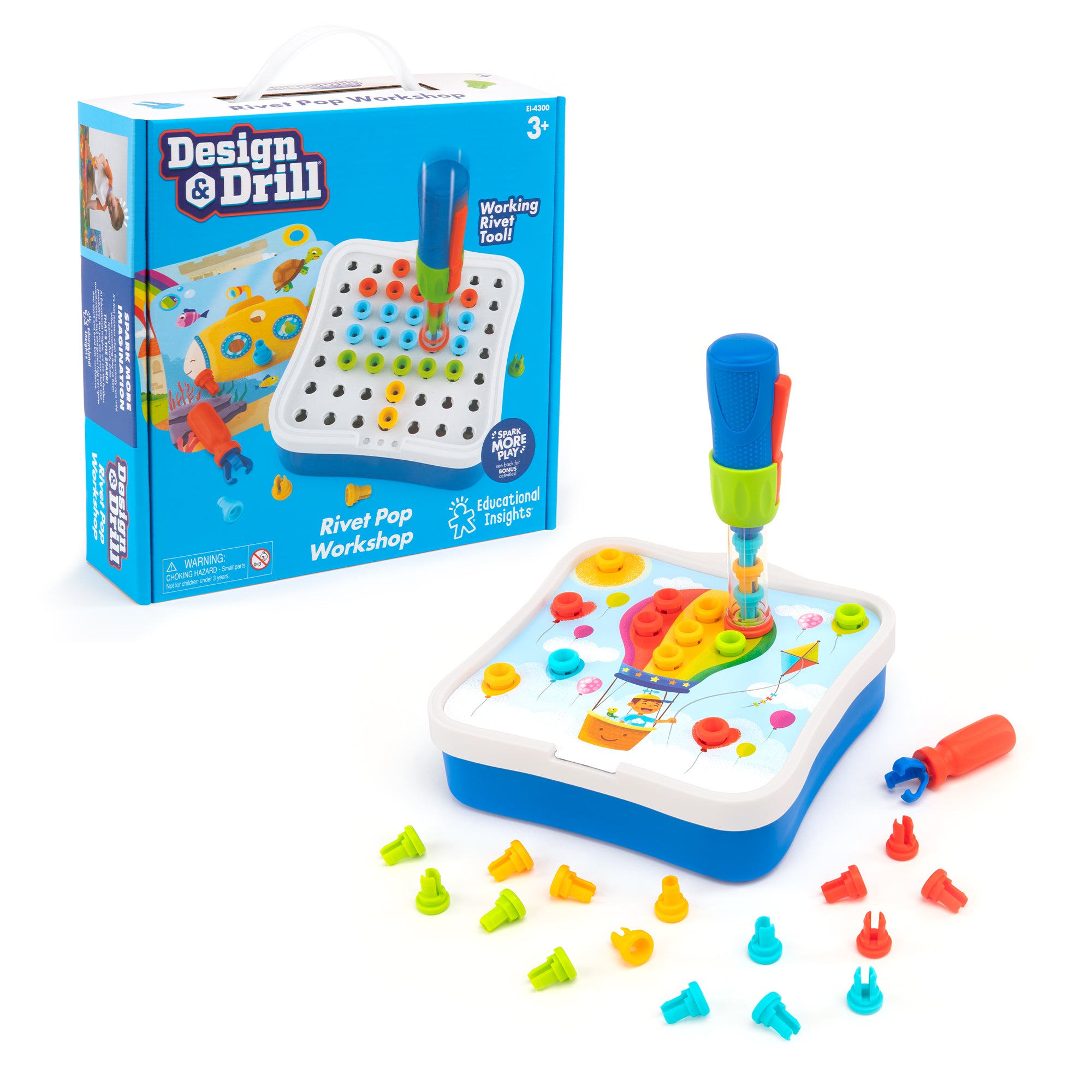 Learning Resources - Design & Drill Rivet Pop Werkplaats - Boor en Bouw Speelset