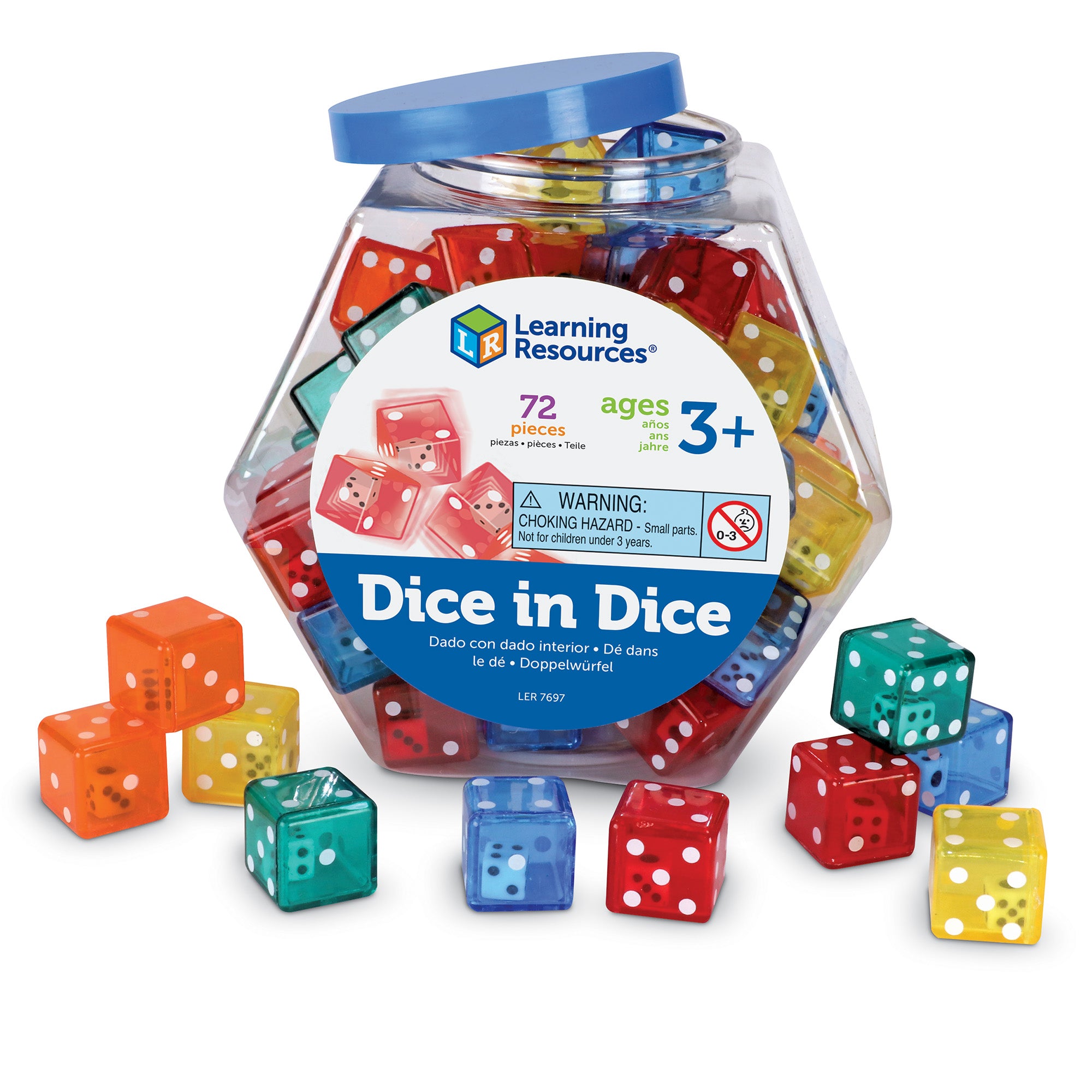 Learning Resources - Dobbelsteen in Dobbelsteen Set, 72 Stuks