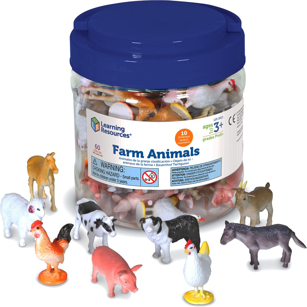 Learning Resources - Boerderijdieren Telfiguren - Set van 60 Stuks