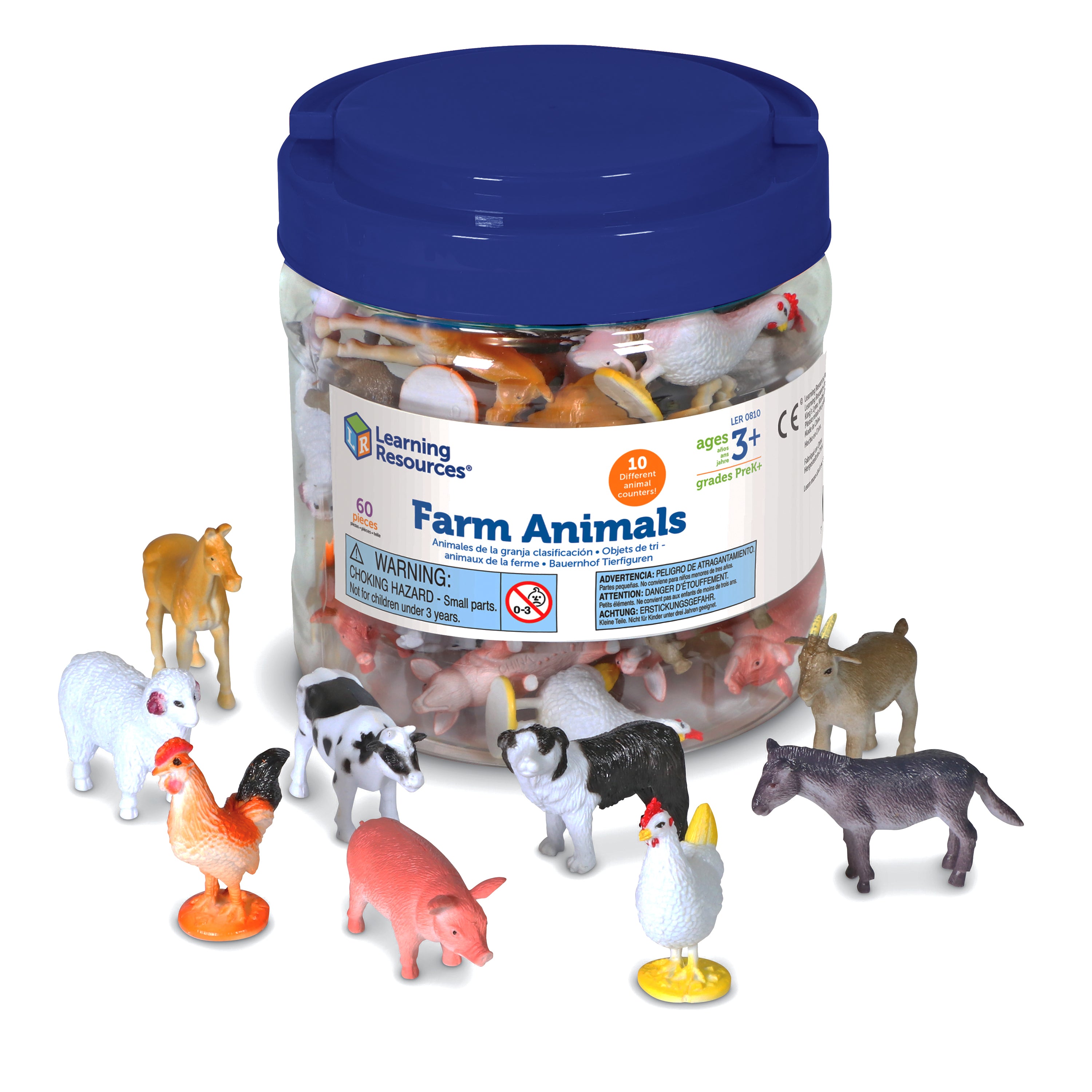Learning Resources - Boerderijdieren Telfiguren - Set van 60 Stuks