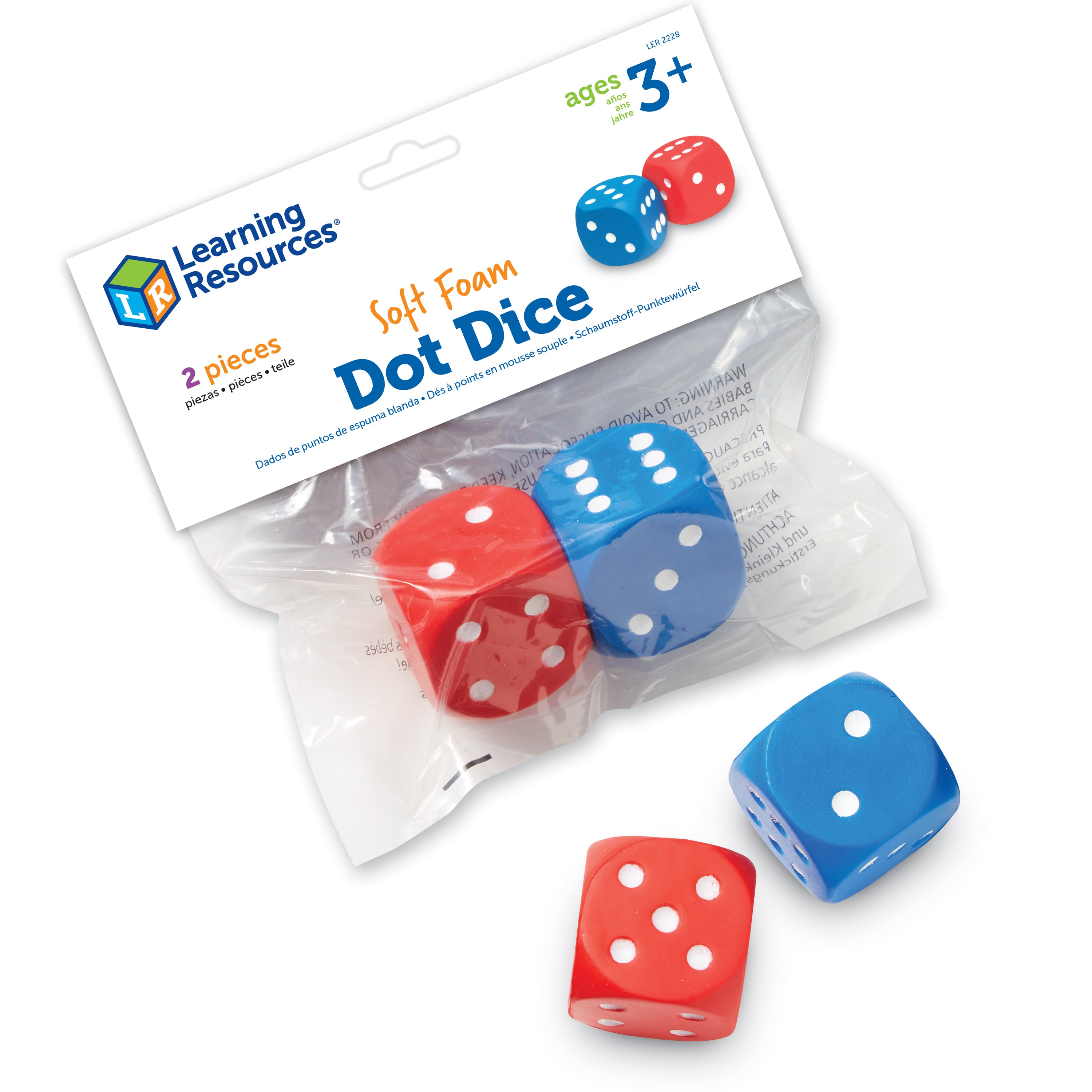 Learning Resources - Foam Dobbelstenen met Stippen (Set van 2)