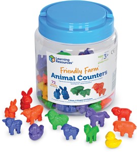 Learning Resources - Boerderijdieren Telfiguren - Set van 72 Stuks