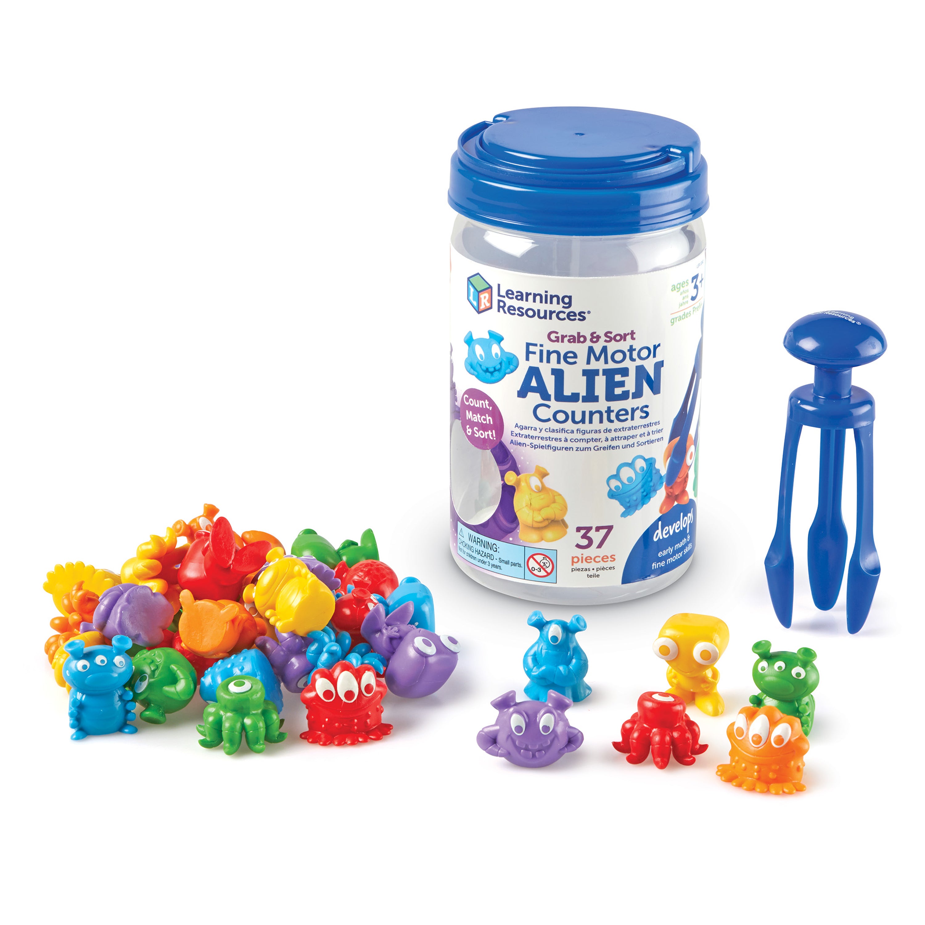 Learning Resources - Grijp en Sorteer Fijne Motoriek Alien Tellers