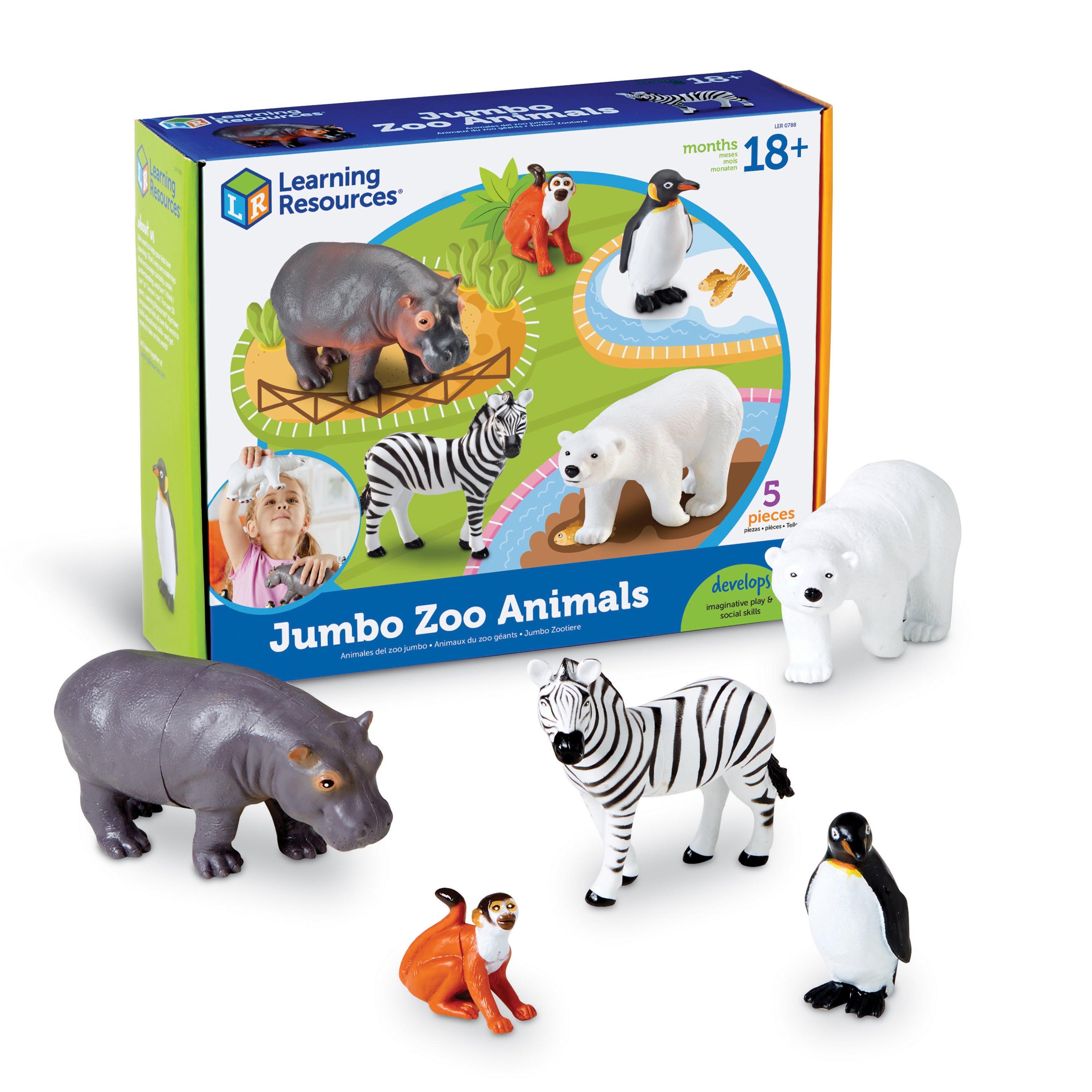Learning Resources - Jumbo Dierentuindieren - 5 grote speeldieren