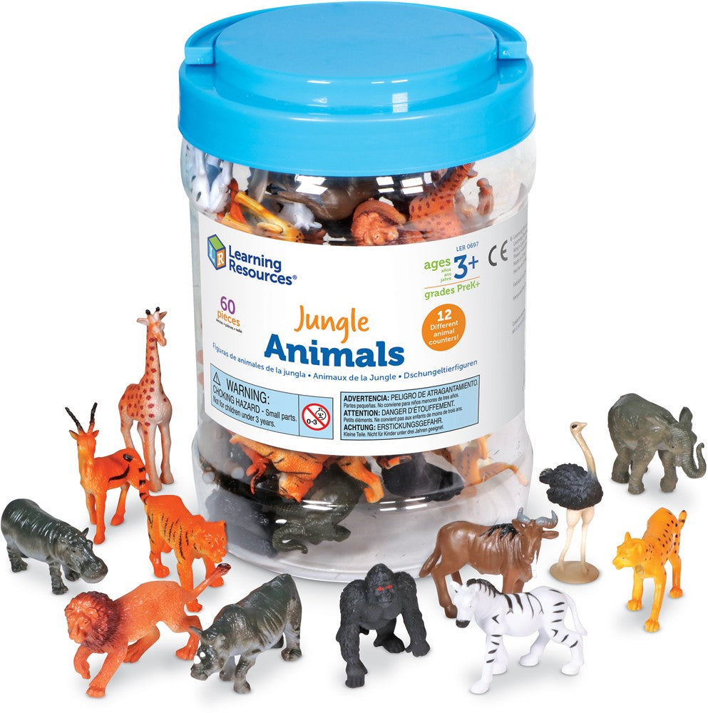Learning Resources - Jungle Dieren Telfiguren - Set van 60 Stuks