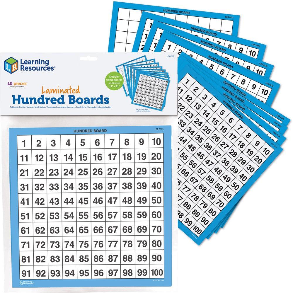 Learning Resources - Gelamineerde Honderdvelden Set van 10