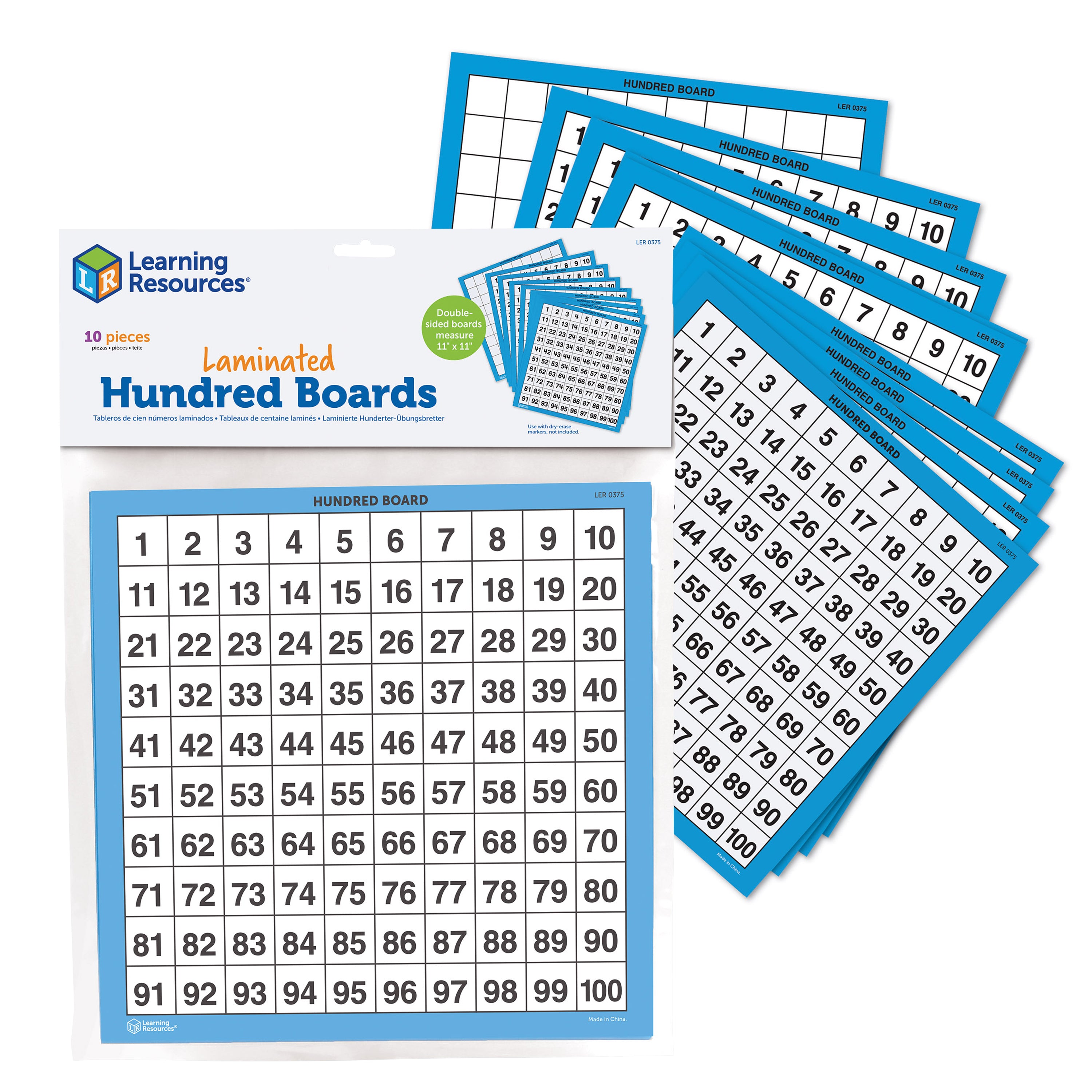 Learning Resources - Gelamineerde Honderdvelden Set van 10