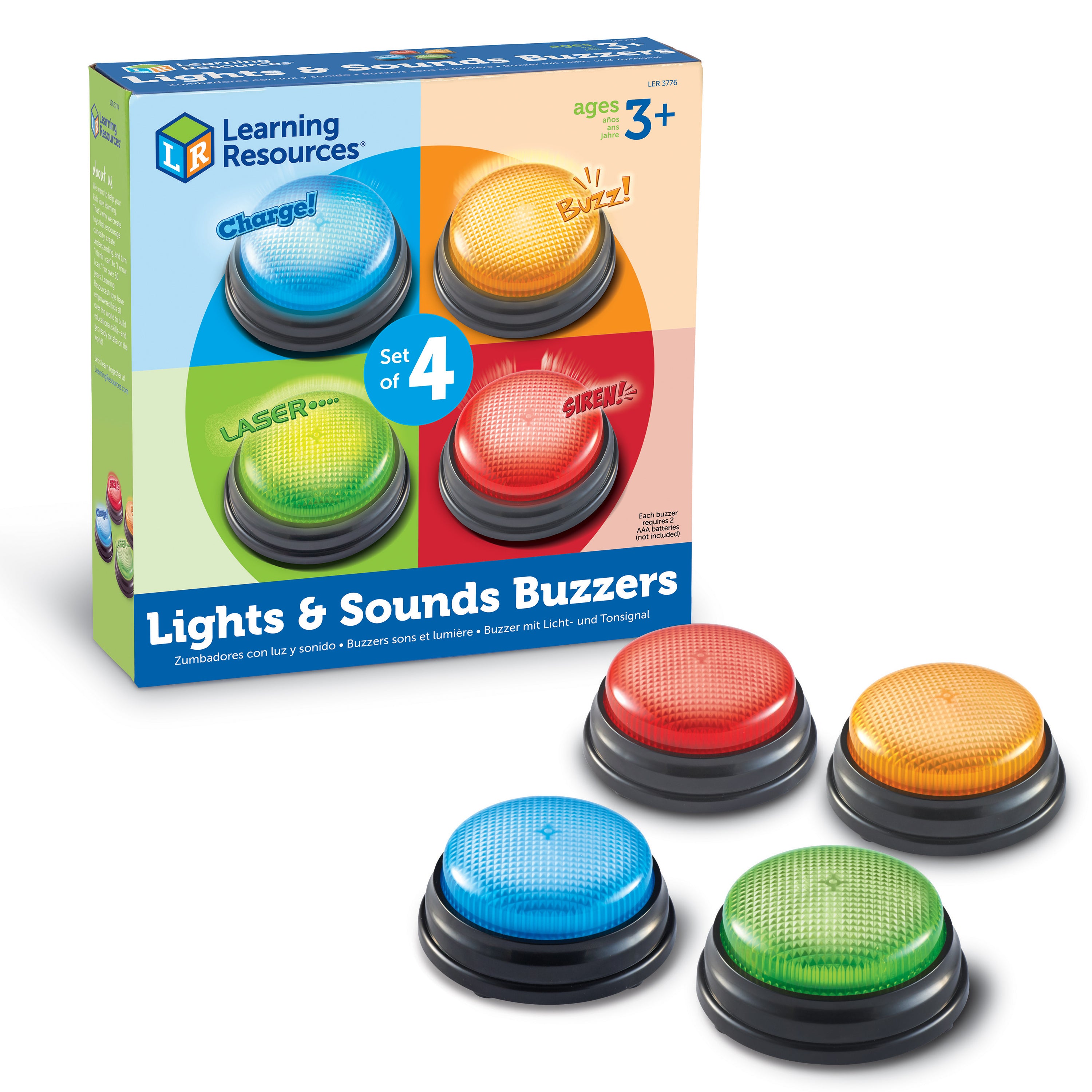 Learning Resources - Licht en Geluid Buzzers - Set van 4