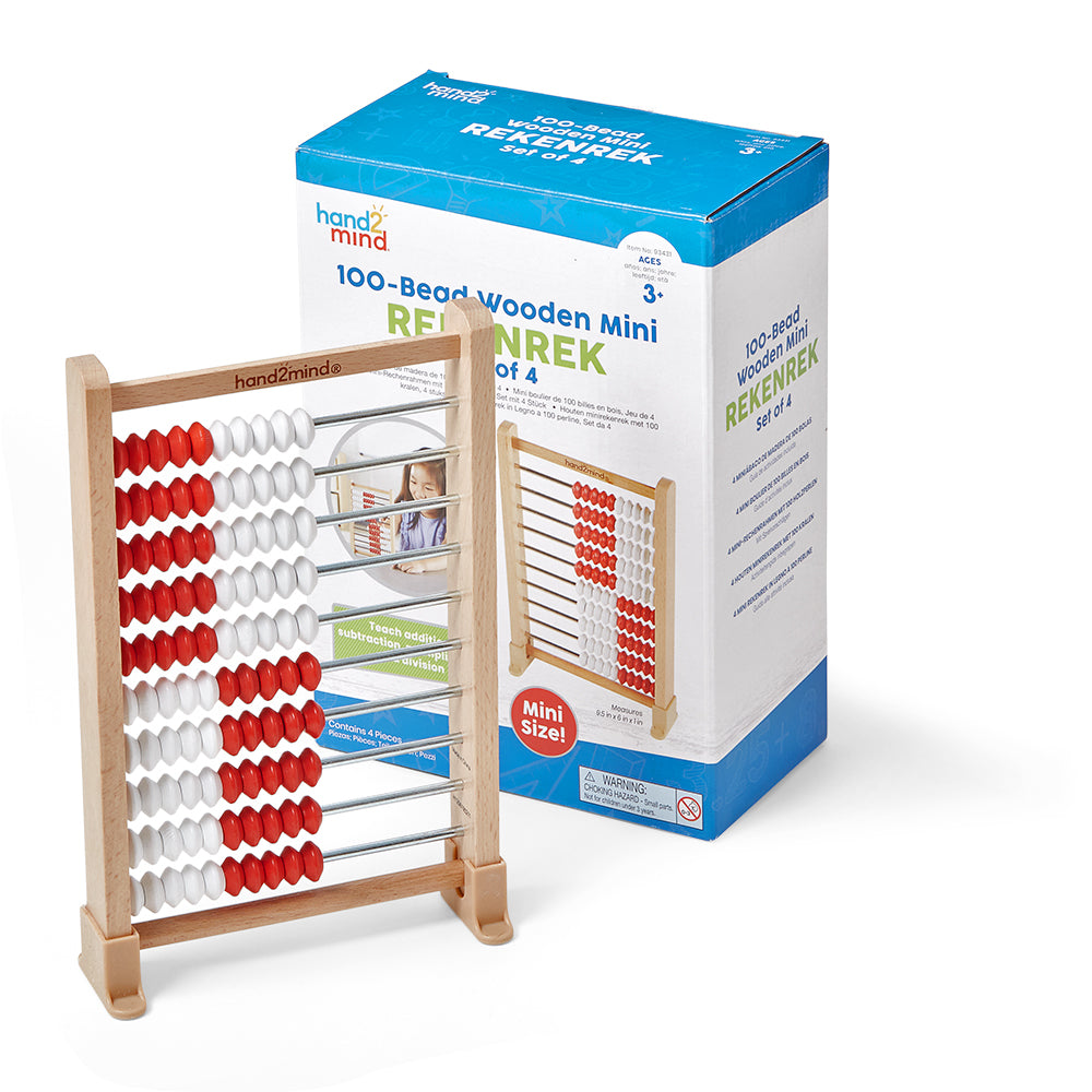 Learning Resources - Mini Rekenrek met 100 Kralen, Set van 25 Stuks