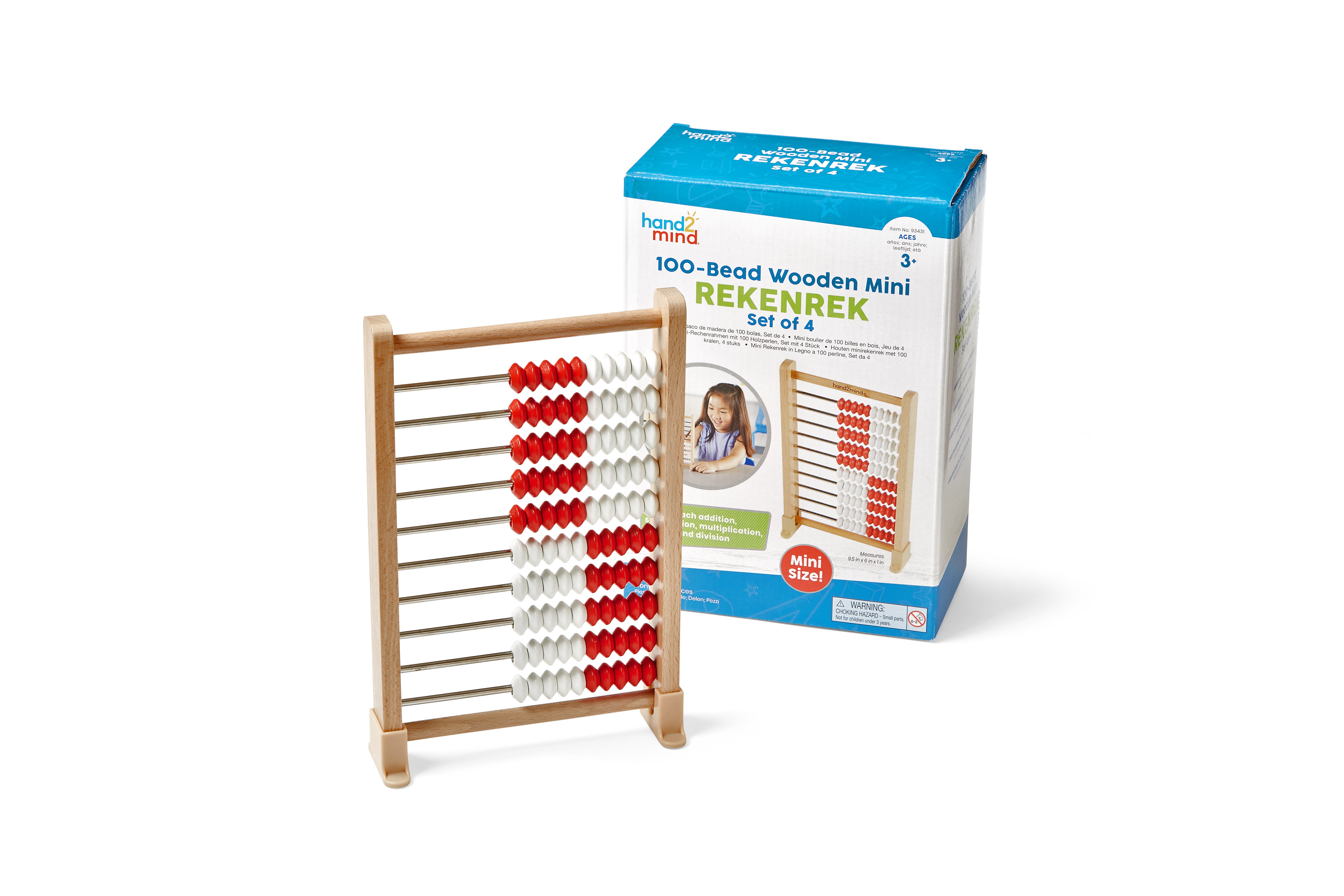 Learning Resources - Mini 100-Kralen Rekenrek, Set van 4