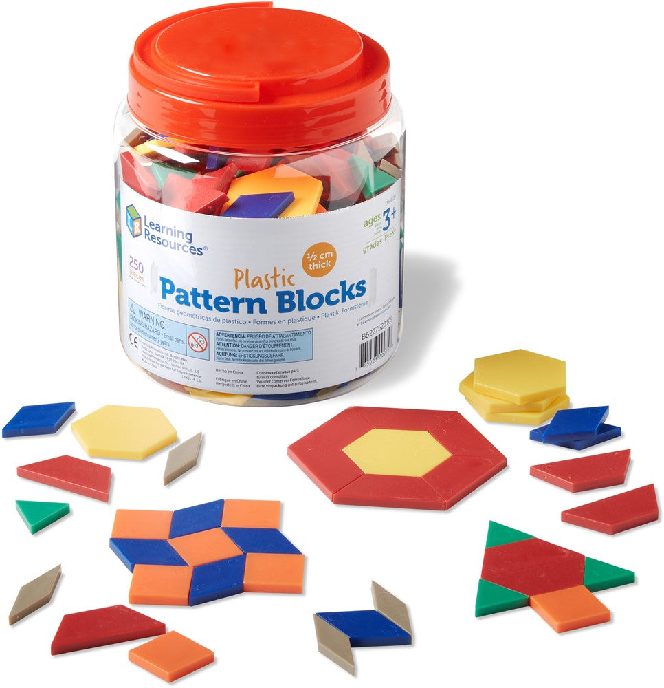 Learning Resources - Plastic Patroonblokken, 0,5 cm (250 stuks)