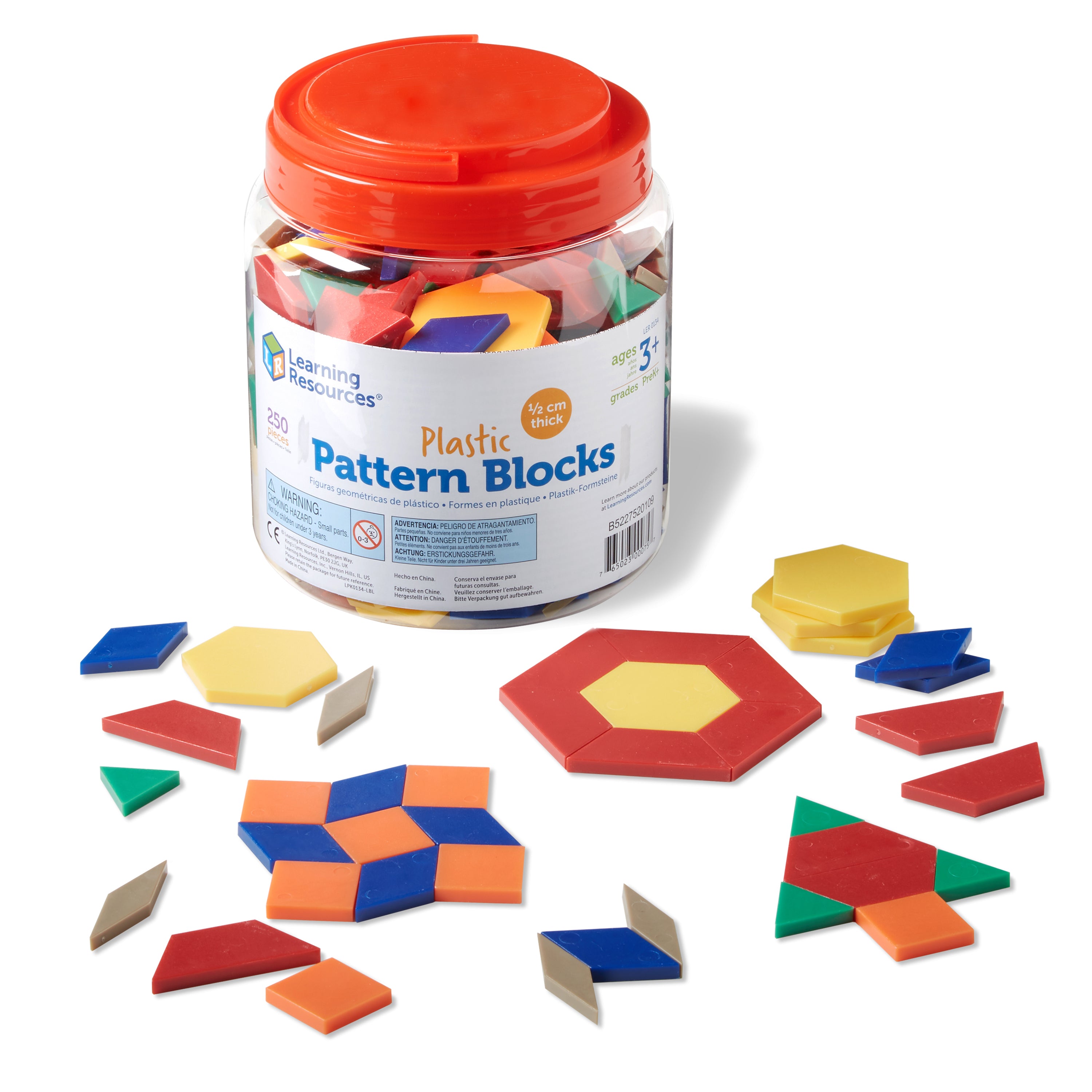 Learning Resources - Plastic Patroonblokken, 0,5 cm (250 stuks)
