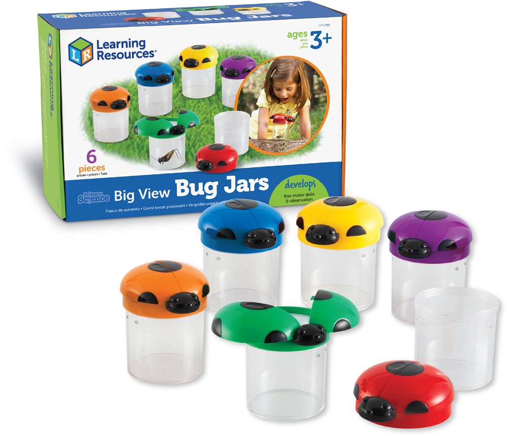 Learning Resources - Primary Science Insectenpotten met Vergrotend Deksel - Set van 6