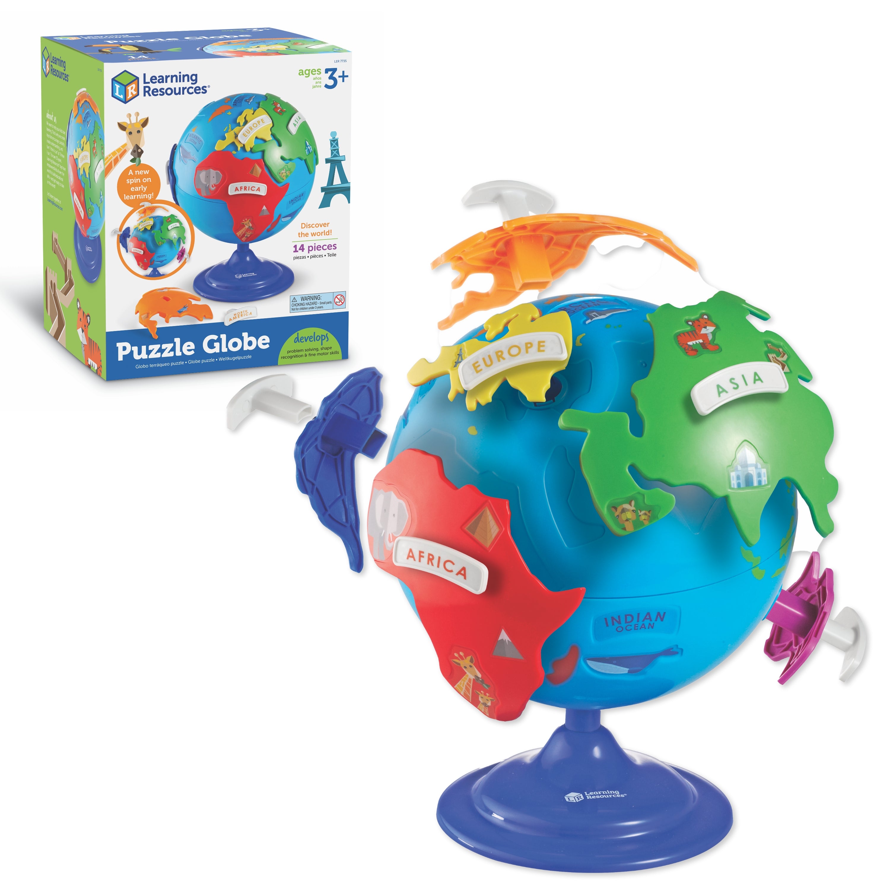Learning Resources - Puzzel Wereldbol met 6 Continenten