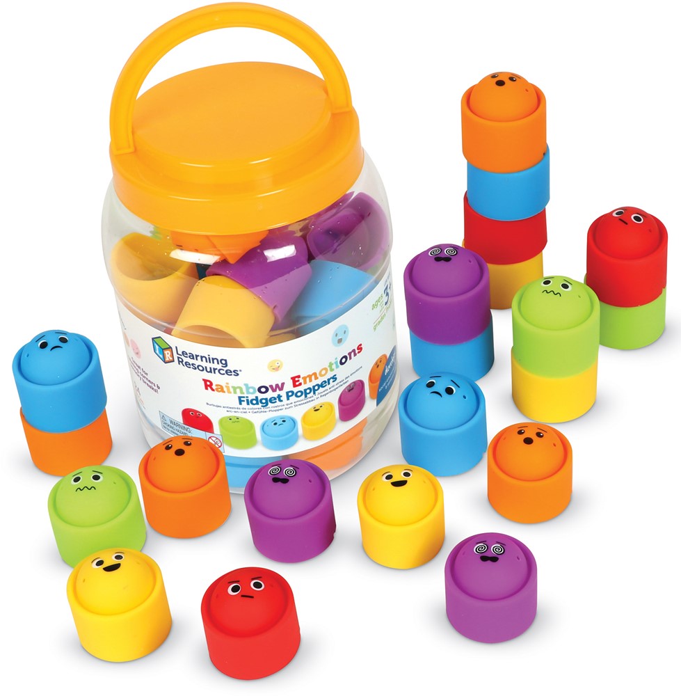Learning Resources - Regenboog Emoties Fidget Poppers Set van 24